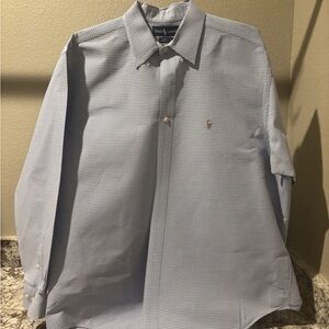 Polo by Ralph Lauren Men's Light Blue Gingham Shirt